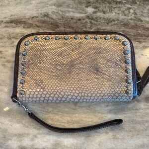 Snake Print Zip-Around Wallet